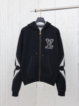 Louis Vuitton Fashion Logo Jacquard Zipper Cotton Zipper Hoodie Coat