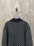 Louis Vuitton New Full Print Logo Jacquard Double sided Wool Knitted Zipper Jacket