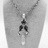 Chrome Hearts Retro Couple Large Sword Pendant Sweater Chain