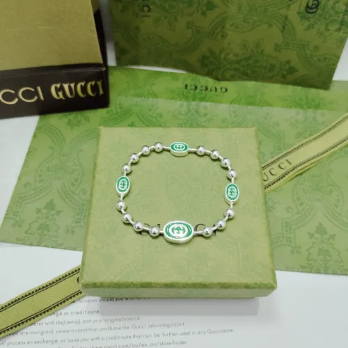 Gucci Classic Green Enamel Interlocking Double G Bracelet