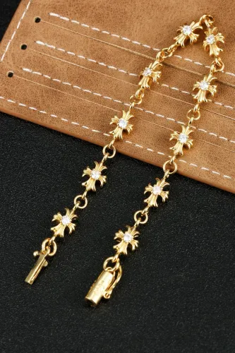 Chrome Hearts Fashion Cross Set White Diamond Bracelet