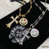 Chrome Hearts Fashion Smiling Cross Necklace Size: 60CM