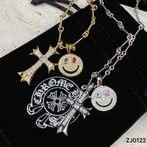 Chrome Hearts Fashion Smiling Cross Necklace Size: 60CM