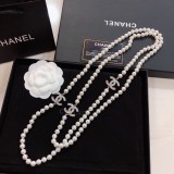 Chanel Classic New Double C Logo Pearl Long Chain Sweater Chain