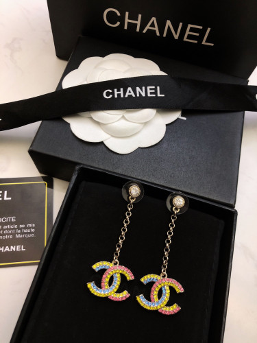 Chanel New Fashion Color Diamond Earrings