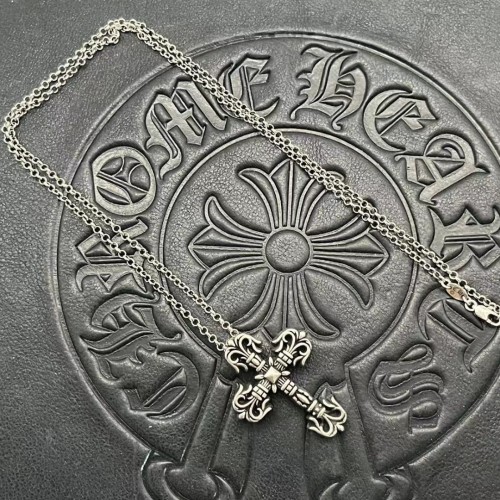 Chrome Hearts Retro Flame Cross Necklace Size: 50-70 CM