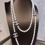 Chanel Classic New Double C Logo Pearl Long Chain Sweater Chain