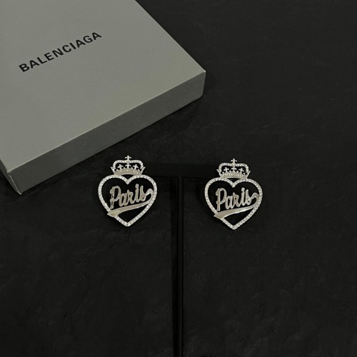 Balenciaga Simple Letter Crown Earrings