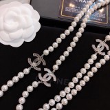 Chanel Classic New Double C Logo Pearl Long Chain Sweater Chain