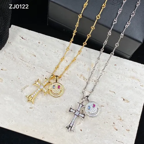 Chrome Hearts Fashion Smiling Cross Necklace Size: 60CM