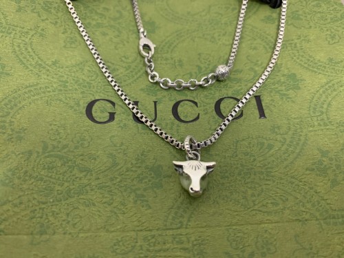 Gucci Couple New Bull Head Pendant Necklace