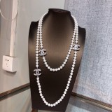 Chanel Classic New Double C Logo Pearl Long Chain Sweater Chain