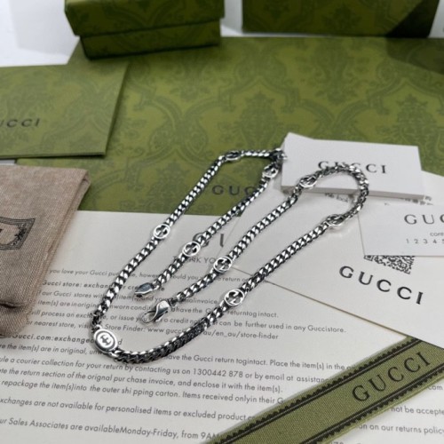 Gucci Classic Interlocking Double G Wide Enamel Necklace