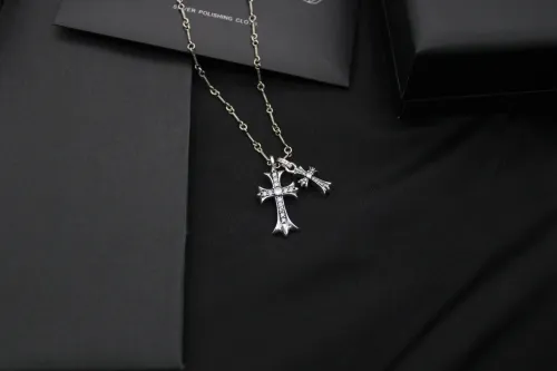Chrome Hearts New Retro Diamond Double Cross Necklace