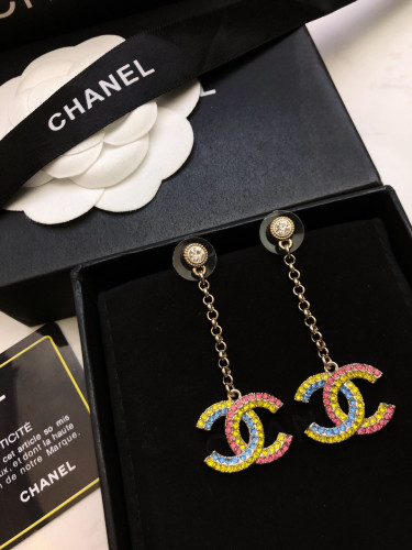 Chanel New Fashion Color Diamond Earrings