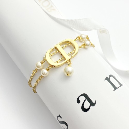 Dior New Double layered CD Pearl Bracelet