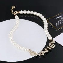 Chanel New Fashion Logo Pearl Necklace