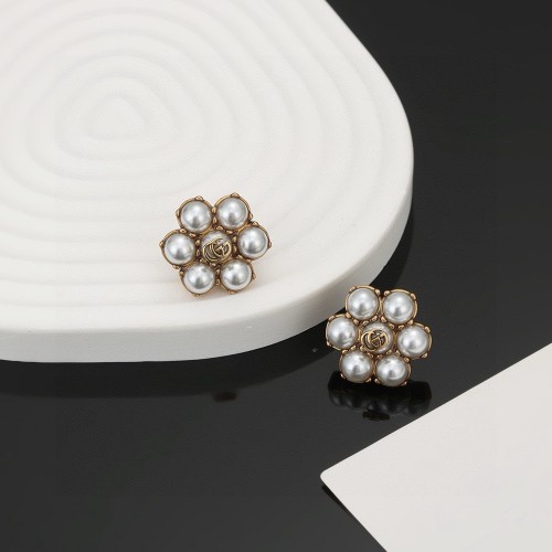 Gucci New Retro Double G Pearl Earrings