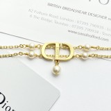 Dior New Double layered CD Pearl Bracelet