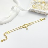 Dior New Double layered CD Pearl Bracelet