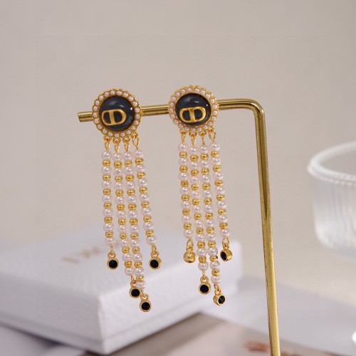 Dior New Fashion Pearl Tassel Earrings