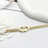 Chanel New Classic Double C Two Flat Thin Snake Bone Chains