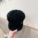 Chanel Retro Velvet Octagonal Hat Painter's Hat Newspaper Children's Hat
