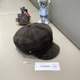 Chanel Retro Velvet Octagonal Hat Painter's Hat Newspaper Children's Hat
