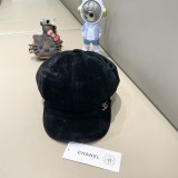 Chanel Retro Velvet Octagonal Hat Painter's Hat Newspaper Children's Hat