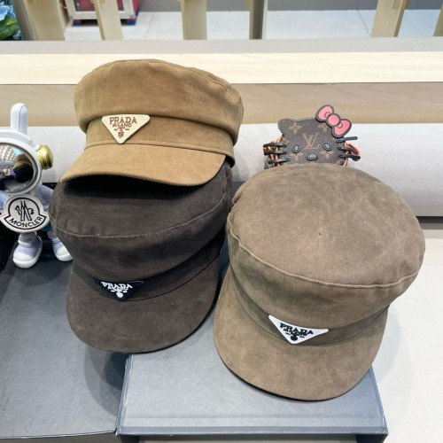 Prada New Retro Letter Hat Children's Trendy Flat Top Hat