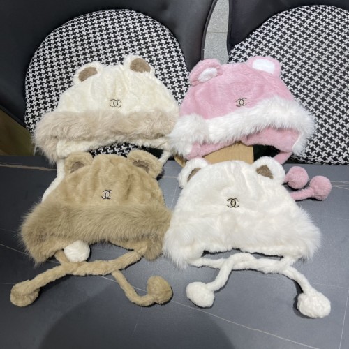 Chanel Women's Casual Winter Cute Casual Plush Rabbit Ear Hat