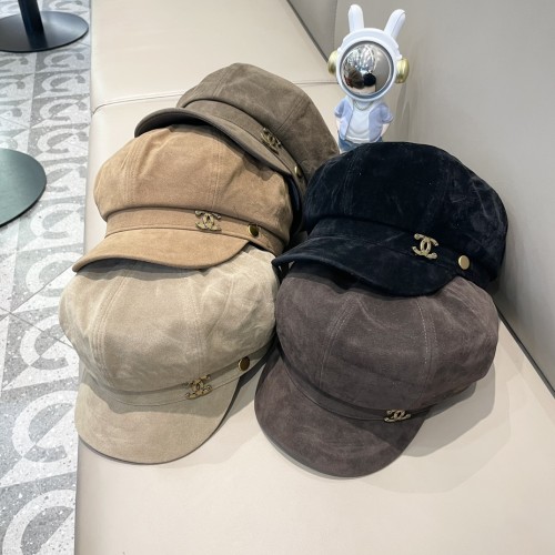 Chanel Retro Velvet Octagonal Hat Painter's Hat Newspaper Children's Hat