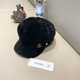 Chanel Retro Velvet Octagonal Hat Painter's Hat Newspaper Children's Hat