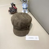 Chanel Retro Velvet Octagonal Hat Painter's Hat Newspaper Children's Hat