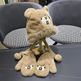 Chanel Ear Protection Warm Plush Hooded Scarf Glove 3-Piece Set