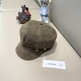 Chanel Retro Velvet Octagonal Hat Painter's Hat Newspaper Children's Hat