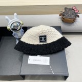 Chanel New Knitted Fisherman's Hat Color Contrasting Warm Bucket Hat