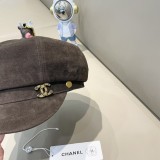 Chanel Retro Velvet Octagonal Hat Painter's Hat Newspaper Children's Hat