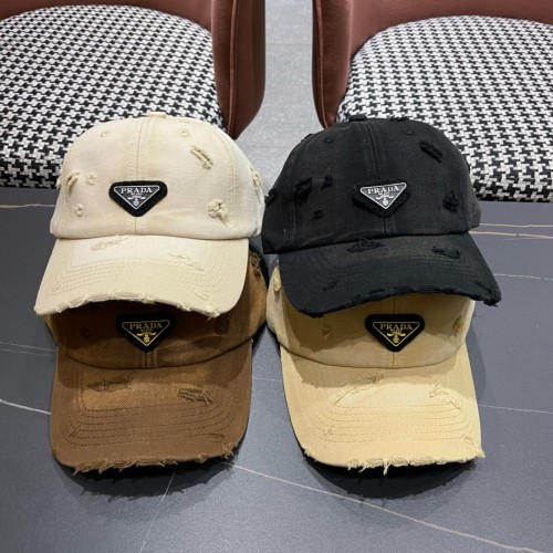 Prada New Classic Piercing Baseball Hat Couple Casual Duck Tongue Hat