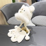 Chanel Ear Protection Warm Plush Hooded Scarf Glove 3-Piece Set