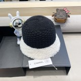 Chanel New Knitted Fisherman's Hat Color Contrasting Warm Bucket Hat