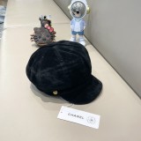 Chanel Retro Velvet Octagonal Hat Painter's Hat Newspaper Children's Hat