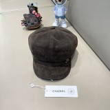 Chanel Retro Velvet Octagonal Hat Painter's Hat Newspaper Children's Hat