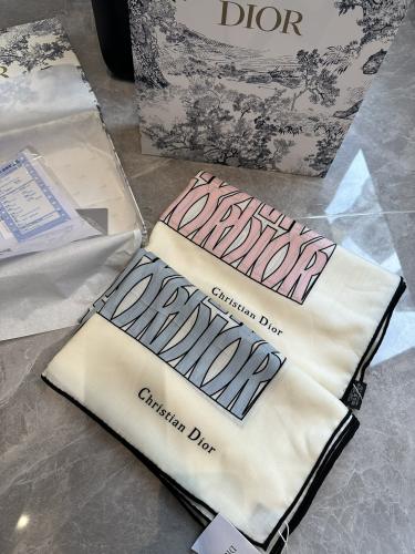 Dior Fashion Versatile Letter Graffiti Cashmere Square Towel Size: 140 * 140 CM