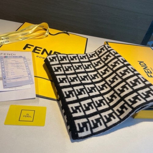 Fendi Classic Logo Jacquard Cashmere Scarf Size: 30 * 180 CM