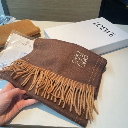 Loewe Fashion Double Sided Color Cashmere Tassel Scarf Size: 35 * 180 CM