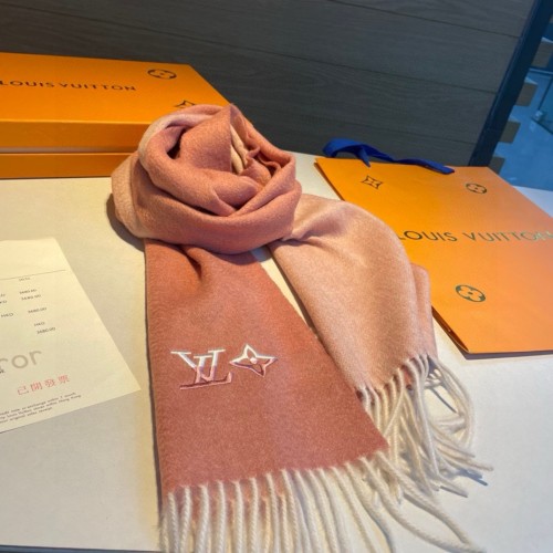 Louis Vuitton Classic Embroidered Logo Cashmere Scarf Size: 30 * 180 CM