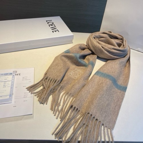 Loewe Classic Embroidered Logo Cashmere Scarf  Size: 35 * 180 CM