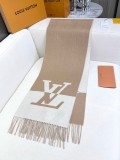 Louis Vuitton Classic Two Color Logo Jacquard Tassel Wool Scarf Size: 32.5 * 192 CM