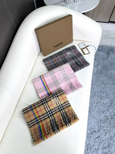Burberry Scottish Rainbow Cashmere Tassel Scarf Size: 30 * 180 CM